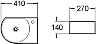 Раковина накладная SantiLine SL-2015R 41см правая белый